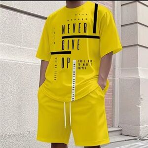 Stay Strong Yellow Men's Athletic Shorts